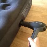 Inflate the mattress with a hairdryer