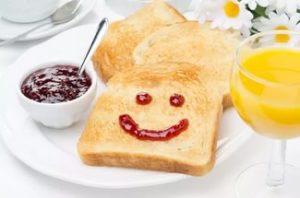 Morning breakfast with toast