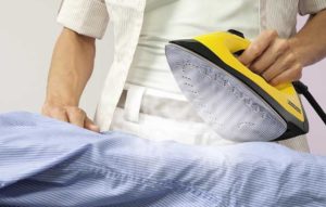 Steam comes out of the iron