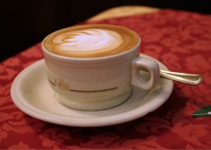 Cappuccino with a pattern on the foam