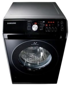 Black washing machine