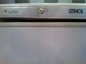 No Frost sign on the refrigerator