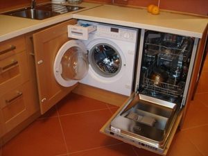 Dishwasher next to washing machine
