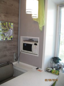 microwave in a niche