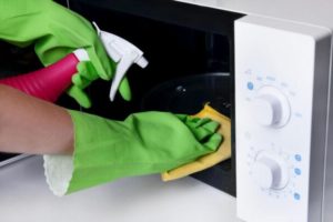 washing the microwave