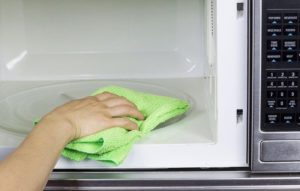 washing the microwave