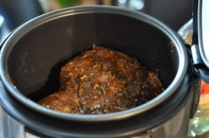 Baked pork in a slow cooker