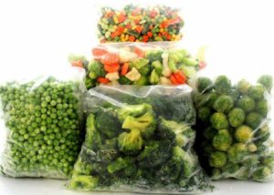 Freezing vegetables in the freezer