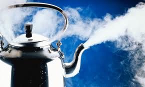 Water boiling in a kettle