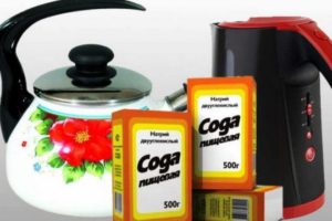 Boiling with soda to clean the kettle