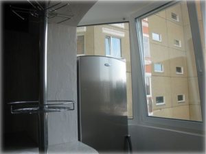 Freezer on the balcony in winter