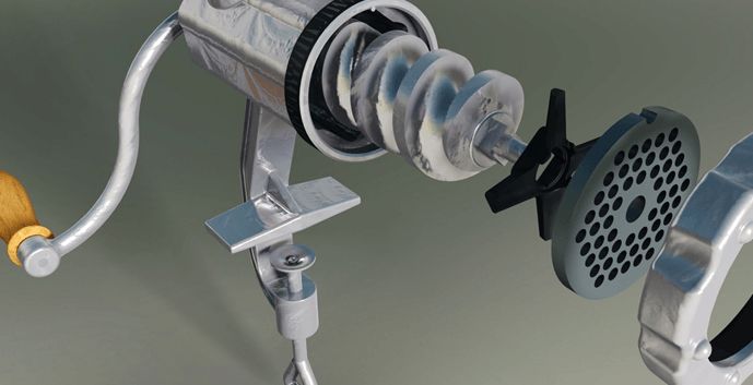 Why did the meat grinder turn dark?