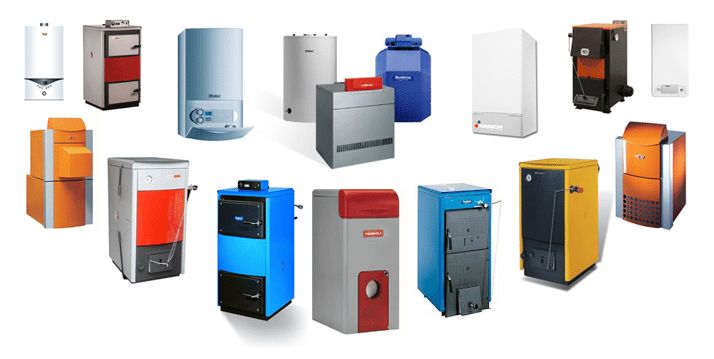 Variety of gas boilers.