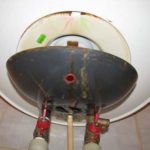 The water heater is leaking