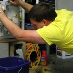 Water flows in a gas boiler