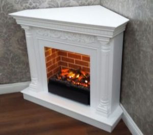 Corner electric fireplace