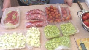 Freezing fresh vegetables