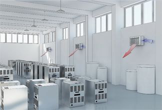 Fan heater on the wall