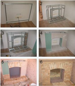 stages of installing a fireplace
