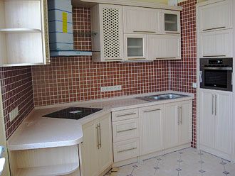 In the corner of the kitchen