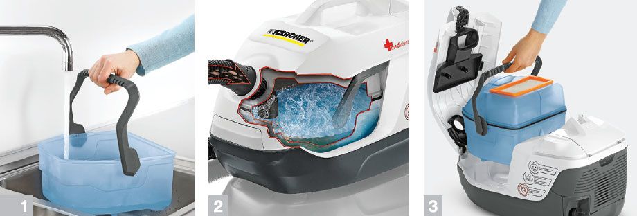 Vacuum cleaner with aqua filter