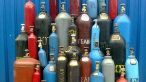 large selection of gas cylinders