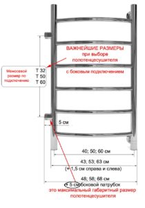 Heated towel rail dimensions