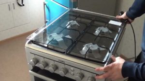 setting up a gas stove