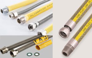 selection of hoses for a gas stove
