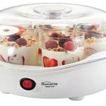 pouring ingredients into a yogurt maker