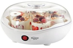 pouring ingredients into a yogurt maker