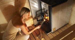 Wood-burning sauna stoves.