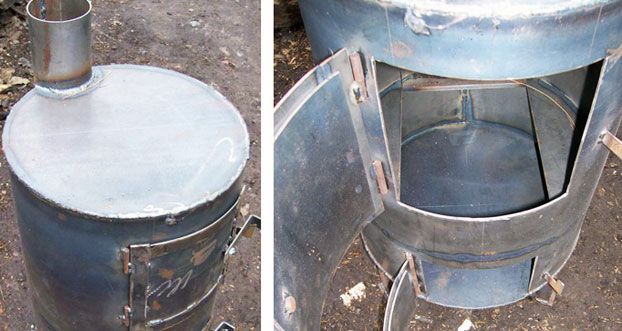  Potbelly stoves made from two barrels for heating a garage