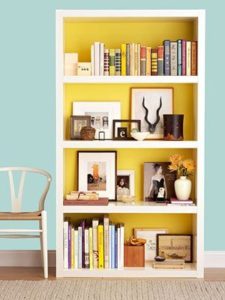 How to beautifully arrange books on a shelf.