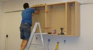 Wardrobe on plasterboard wall