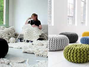 How to knit an ottoman from knitted yarn