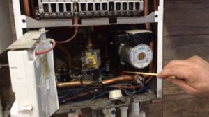 The boiler releases excess air