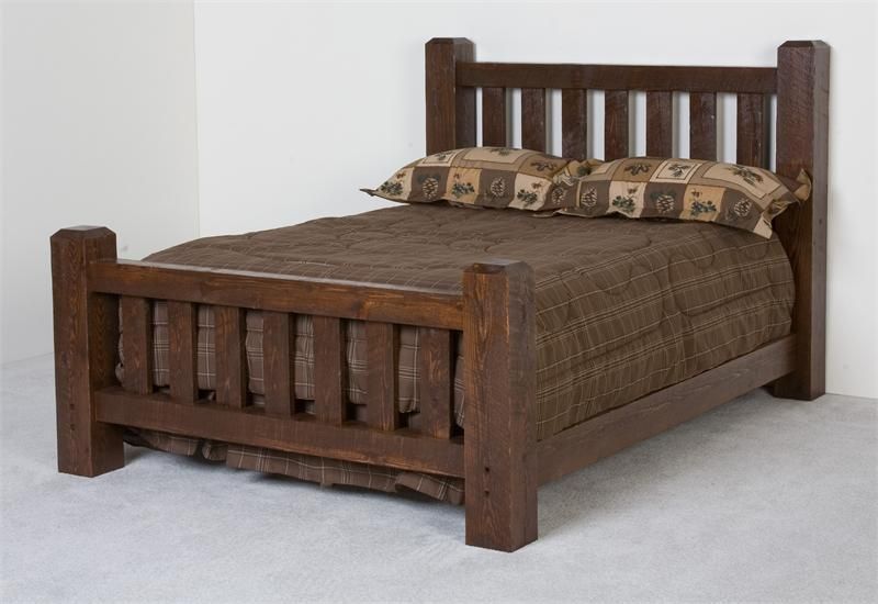 DIY bed made of wood.