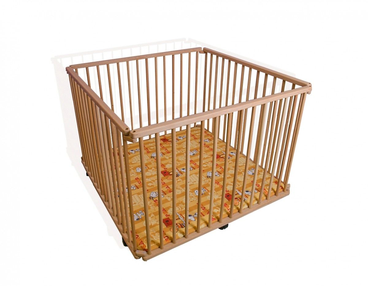 Wooden playpen.