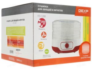 Drying selection options.