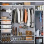 Filling a wardrobe in the hallway.