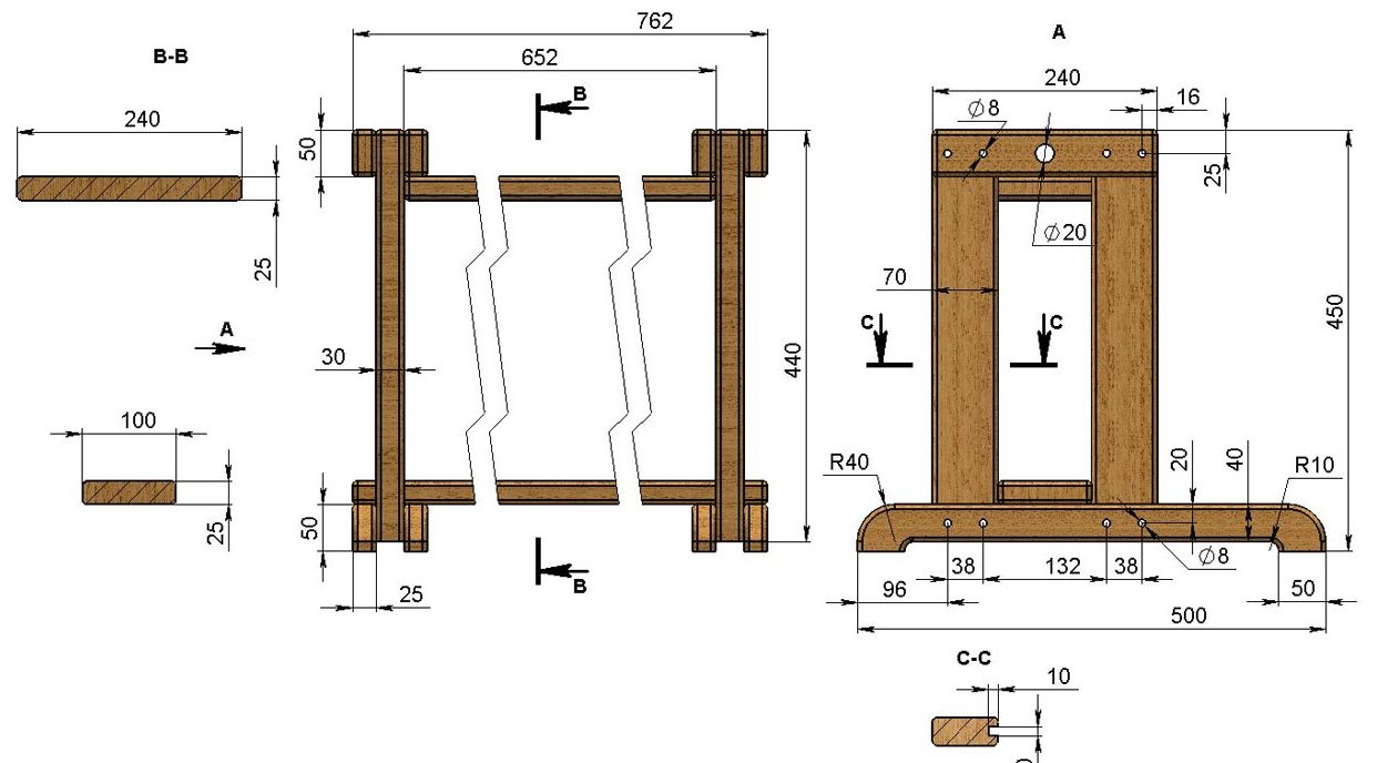 Assembling the desk base.