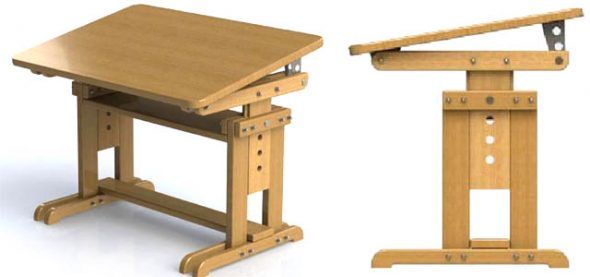 DIY wooden desk.