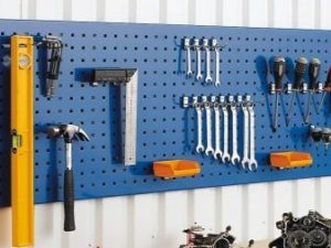 Shield shelf for the garage.