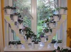DIY flower shelves