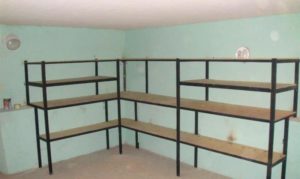 DIY garage shelves