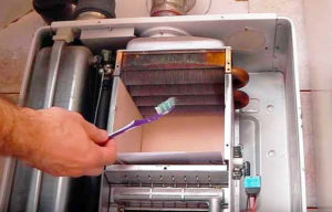 Flushing the gas boiler heat exchanger