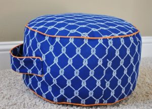 DIY ottoman made from plastic bottles