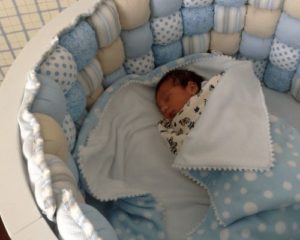 Baby in a crib
