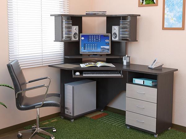 Types of computer desks.